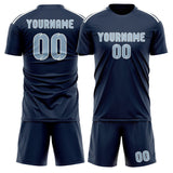 Custom Blue Light Blue Soccer Jersey
