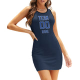 Custom Blue Sky Blue Sleeveless Vest Dress