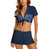 Custom Blue Sky Blue Cheerleading Uniform Set