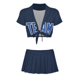 Custom Blue Sky Blue Cheerleading Uniform Set