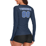 Custom Blue Sky Blue Women's Long-Sleeve Shirt