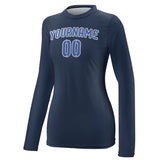 Custom Blue Sky Blue Women's Long-Sleeve Shirt