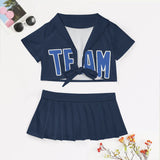 Custom Blue Sky Blue Cheerleading Uniform Set