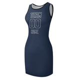 Custom Blue Blue Sleeveless Vest Dress