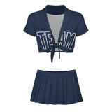 Custom Blue Blue Cheerleading Uniform Set