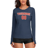 Custom Blue Orange Red Women's Long-Sleeve Shirt