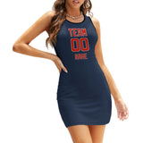 Custom Blue Orange Red Sleeveless Vest Dress