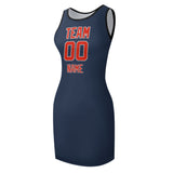 Custom Blue Orange Red Sleeveless Vest Dress