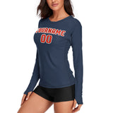 Custom Blue Orange Red Women's Long-Sleeve Shirt
