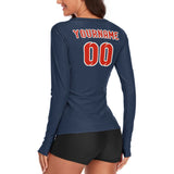 Custom Blue Orange Red Women's Long-Sleeve Shirt
