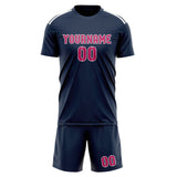 Custom Blue Pink Soccer Jersey