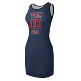 Custom Blue Crimson Red Sleeveless Vest Dress