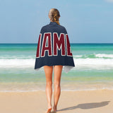Custom Blue Crimson Red Beach Towel