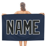 Custom Blue Black Beach Towel