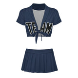 Custom Blue Black Cheerleading Uniform Set