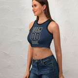 Custom Blue Black Sleeveless Tank Top