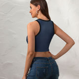 Custom Blue Black Sleeveless Tank Top