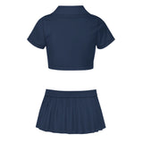 Custom Blue Black Cheerleading Uniform Set