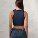 Custom Blue Black Sleeveless Tank Top
