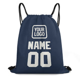Custom Blue White Drawstring Bag