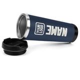 Custom Blue White Stainless Steel Water Cup