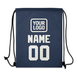 Custom Blue White Drawstring Bag