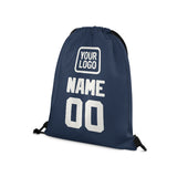 Custom Blue White Drawstring Bag