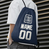 Custom Blue White Drawstring Bag