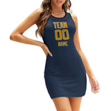 Custom Blue Yellow Sleeveless Vest Dress