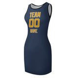 Custom Blue Yellow Sleeveless Vest Dress