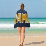 Custom Blue Yellow Beach Towel