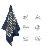 Custom Blue Dark Grey Beach Towel