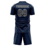 Custom Blue Dark Grey Soccer Jersey