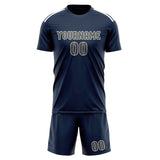 Custom Blue Dark Grey Soccer Jersey