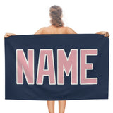 Custom Blue Light Pink Beach Towel