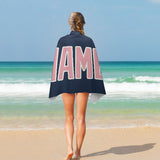 Custom Blue Light Pink Beach Towel