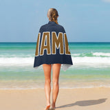 Custom Blue Khaki Beach Towel