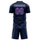 Custom Blue Light Purple Soccer Jersey