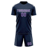 Custom Blue Light Purple Soccer Jersey