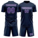 Custom Blue Light Purple Soccer Jersey