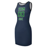Custom Blue Emerald Green Sleeveless Vest Dress