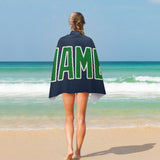Custom Blue Emerald Green Beach Towel