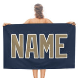 Custom Blue Light Khaki Beach Towel