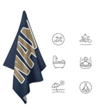 Custom Blue Light Khaki Beach Towel