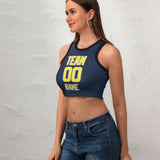 Custom Blue Light Yellow Sleeveless Tank Top