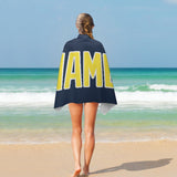 Custom Blue Light Yellow Beach Towel