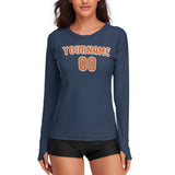 Custom Blue Orange Women's Long-Sleeve Shirt