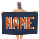 Custom Blue Orange Beach Towel