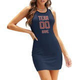 Custom Blue Copper Rose Sleeveless Vest Dress