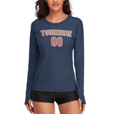 Custom Blue Copper Rose Women's Long-Sleeve Shirt